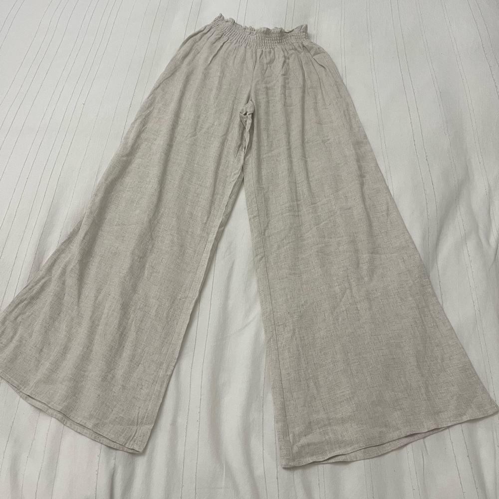 Pink Lily Tan Beach Pant Size L